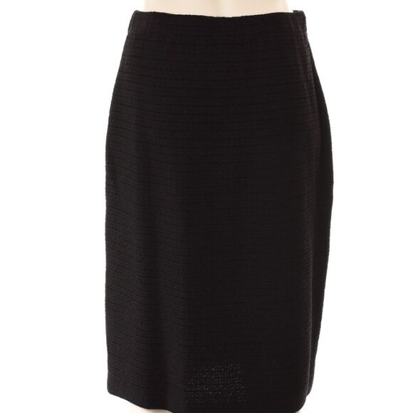 ST. JOHN EVENING BLACK KNIT SKIRT SIZE 10 - Picture 2 of 5